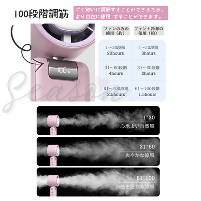 ♥ 瞬間冷感で猛暑を乗り切る！冷却プレート付き3WAYファン 6000mAh